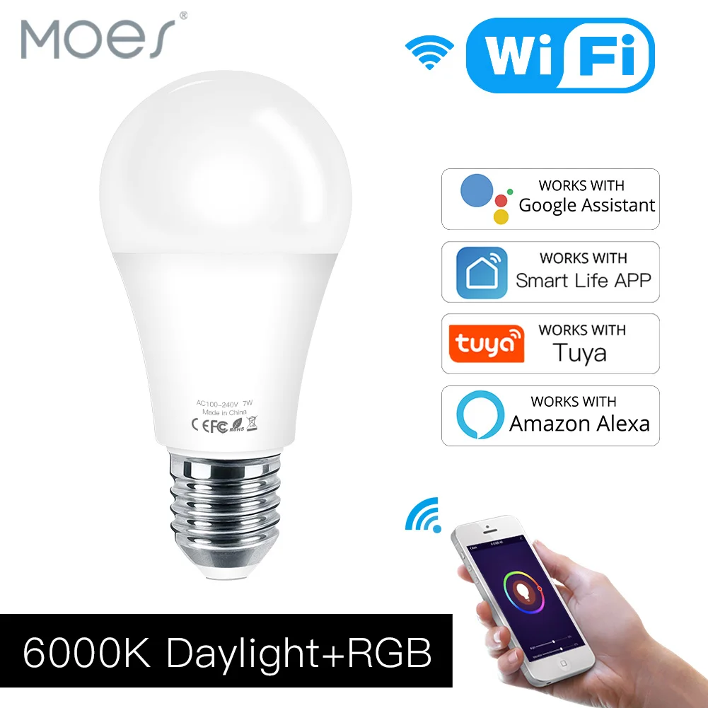 Умная лампа E27 с поддержкой Wi-Fi 7 Вт RGB Smart Life | Обустройство дома