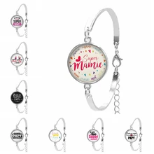 Супер мамие круговой узор стекло декоративная зеркальная полусфера модный браслет Супер Papy куполообразный Шарм роскошный подарок для девочки из партии