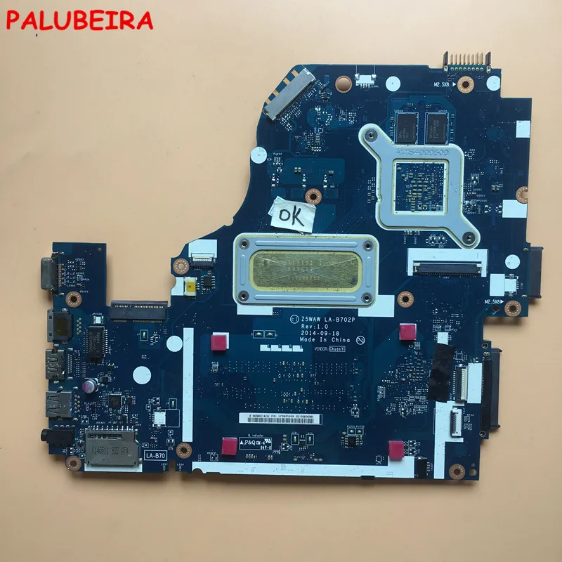 Материнская плата PALUBEIRA NBMQ011001 NBMV211001 для Acer aspire материнская ноутбука Z5WAW Память DDR3L