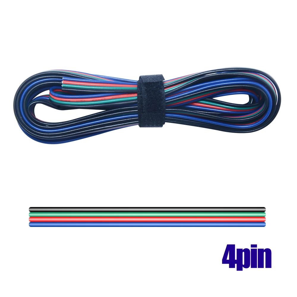 10 футов 3 м 2pin 3pin 4pin 5pin ПВХ изолированный многожильный провод удлинитель Электрический кабель медный провод для 3528 5050 RGB RGBW светодиодные полосы