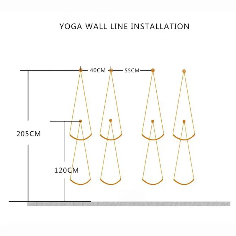 4 PCS Yoga Wall Hanging Rope Iyengar Yoga Belt Antigravity Sling Inversion Exercises with expansion screws rings