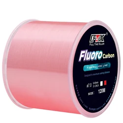 Enhanced Fishing Line with Fluorocarbon Coating and Carbon Surface Nylon - 8.0-0.5mm-34.32LB (Pink)