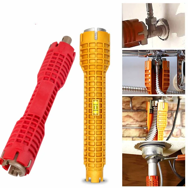 

HS Tools Multifunction Faucet and Sink Installer Extra-long design lets turn tool Anti-Slip Handle Double Head Pipe Wrench