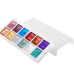 12/36 Professional Metallic Watercolor Painting Set  Vivid Color in Portable Box Quick Dry Smooth for Artist Students acuarelas