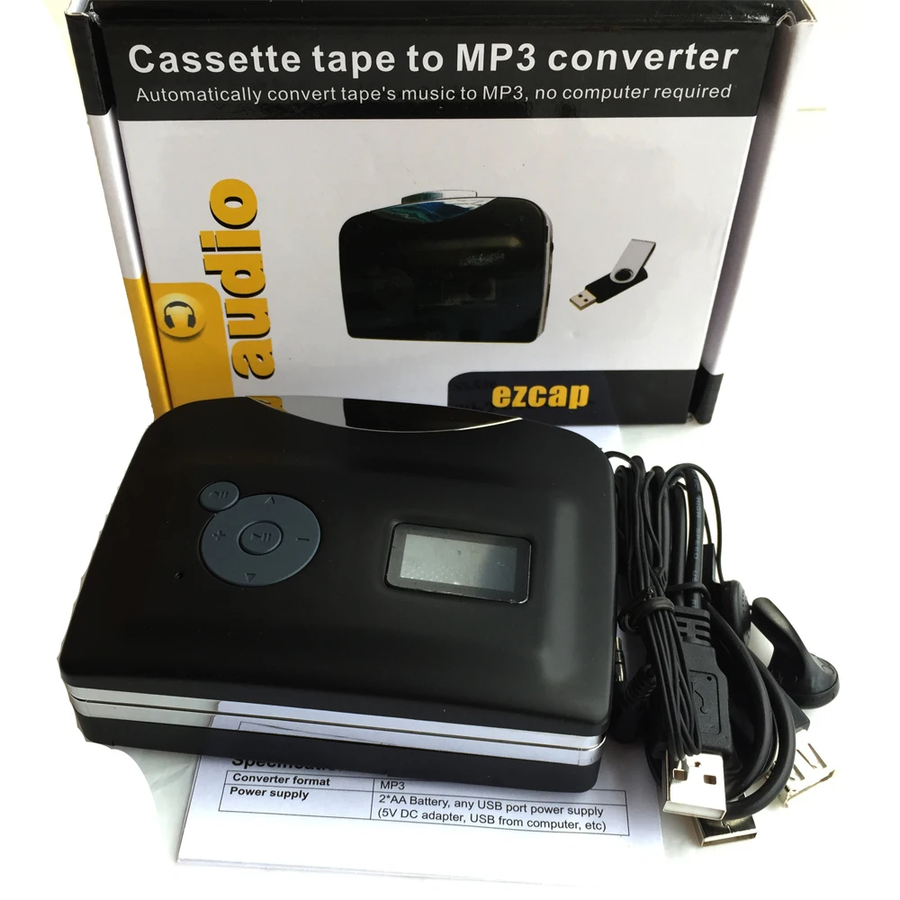 Cassette converter mp3 adapter, convert old tape cassette to mp3 format save in U driver directly, no pc required