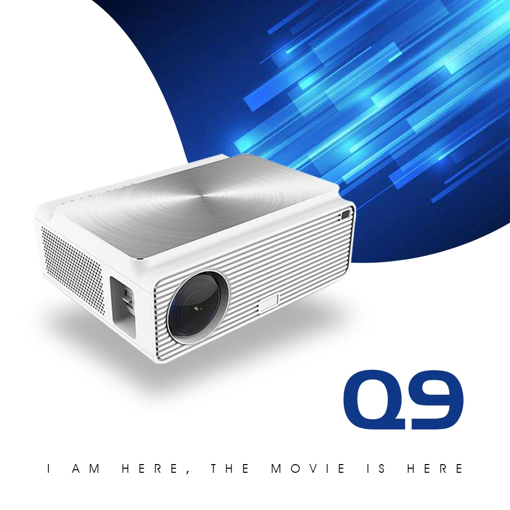 REAL TV Q9 Full HD 1080P Projector 4K 6500 Lumens Cinema Proyector Beamer HDMI-compatible USB AV VGA with Gift