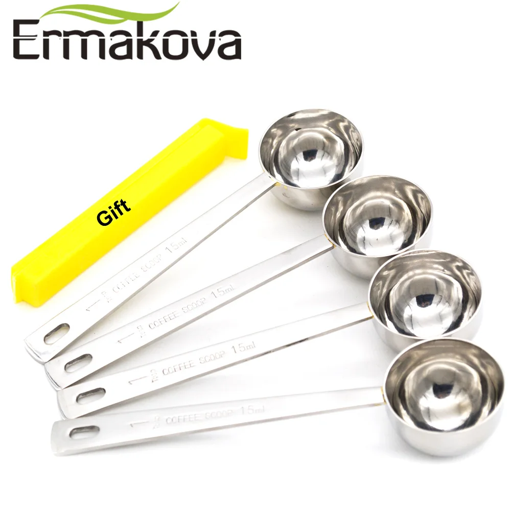 ERMAKOVA набор 4 Кофе Совок из нержавеющей стали мерный совок 1 чашка молотый кофе