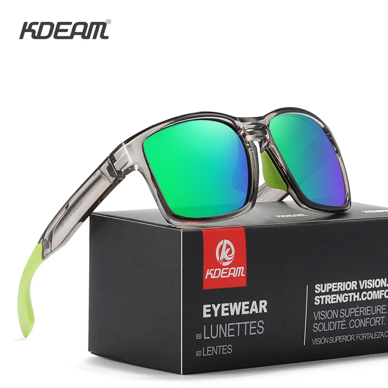 

KDEAM Clear View Mirror Men's Sunglasses TR90 Frame with Elastic Rubber Cover Polarized Sunglasses Sport oculos de sol KD503