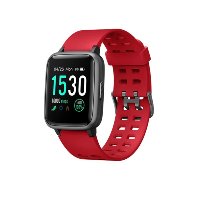 Bluetooth Id205 Hd сенсорный экран Смарт-часы носимый трекер сердечного ритма спортивные водонепроницаемые 1,3 дюймов для Android Ios смарт-часы - Color: Red