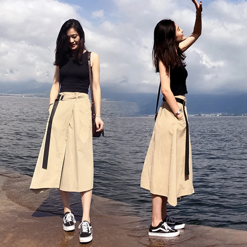 

Ozhouzhan 2019 Summer New Style Fashionable INS over the Fire Goddess Online Celebrity Short Skirt Artistic Two-Piece Set Women'