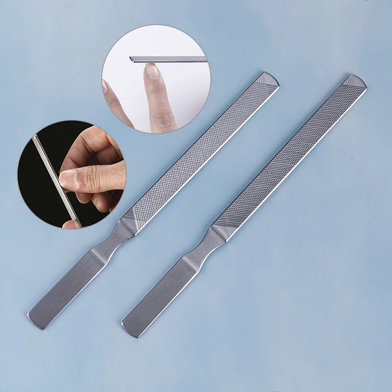 HOT 1PC 13cm Stainless Steel Nail File Polishing Article Manicure Pedicure Scrub Article Nail Tool