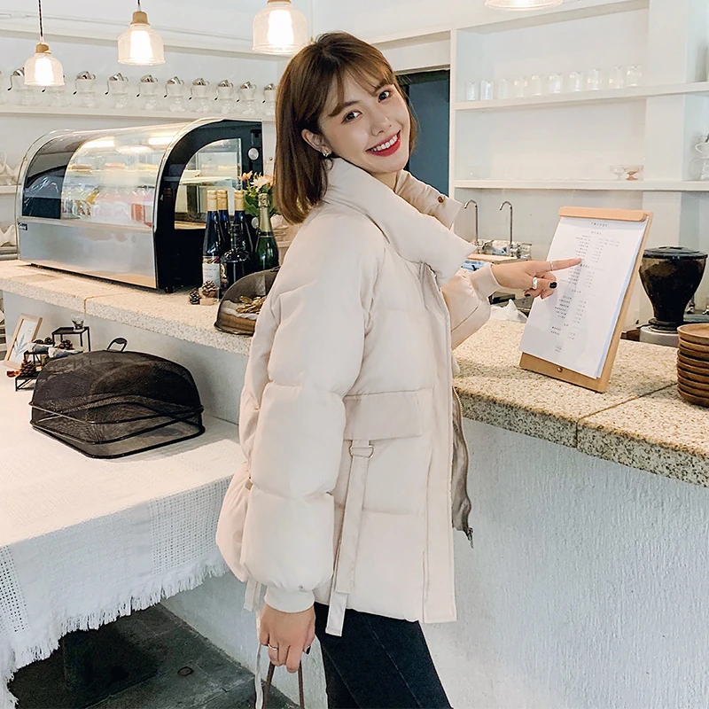 2020 Winter Coat Women Short Style Solid Oversized Womens Jacket Stand Collar Loose Cotton Padded Casual Plus Size Female Parka
