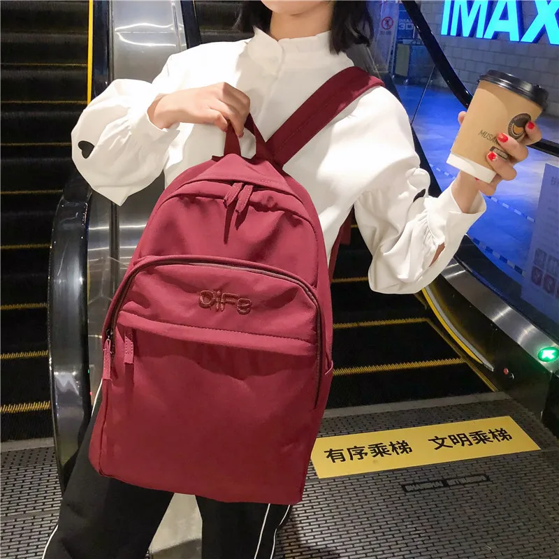 

INS Super Fire School Bag Women's Korean-style Middle And High School Students Waterproof Backpack Campus Simple Versatile Backp