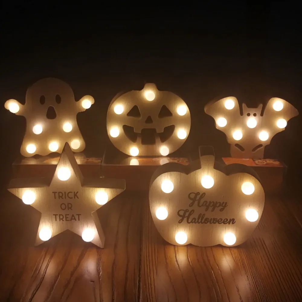Милый светодиодный ночник с изображением тыквы и черепа, декоративный светильник на Хэллоуин, настенный стол, лампа с мультяшным рисунком, дизайнерский Декор для детей, освещение, подарок 40