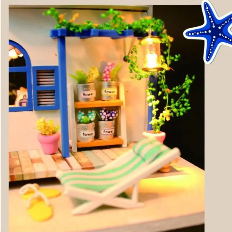 Новая модель Кукольный дом Миниатюрный DIY 3D деревянная мебель игрушки мини-домик ручной сборки головоломка Кукольный дом День рождения Рождественская игрушка