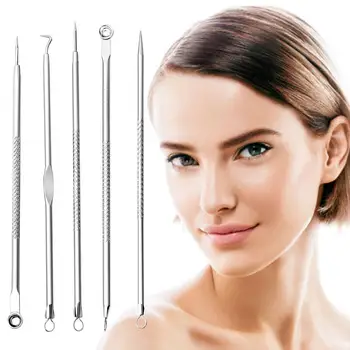 

5 Pcs Blackhead Pimple Blemish Comedone Acne Extractor Set Tool Remover Needles T7S8