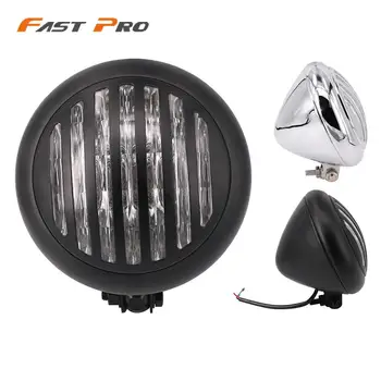 

Motorcycle Metal Retro Grille Front Round Refit Headlight Headlamp Head Lamp For Harley Cafe Racer Chopper Bobber Moto Scooter