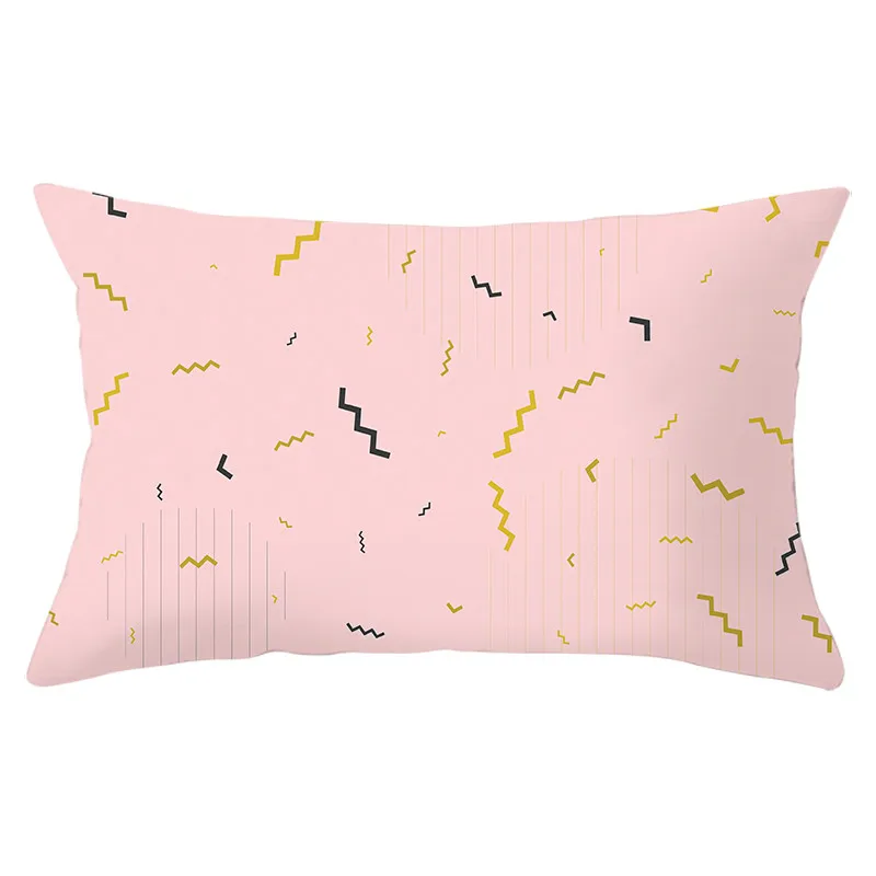 Fuwatacchi розовый прямоугольник/Полиэстеровая Подушка Чехол геометрический бросок наволочка для декоративное покрывало для дивана наволочки 30*50 см - Цвет: PC12327