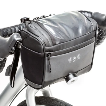 

SEWS-Bike Handlebar Bag Reflective Waterproof Front Frame Bag Bicycle Basket Pack for MTB Road Bike Scooter Night Riding