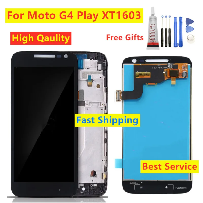

For Motorola Moto G4 Play XT1603 XT1601 XT1604 XT1602 LCD Display Touch Screen Digitizer with Frame Assembly Replacement