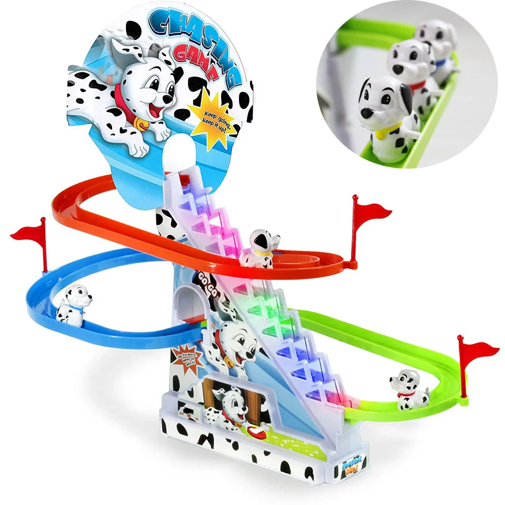 ElectricClimbStairsTrackToysSpottyDogPenguinChasingPlayset