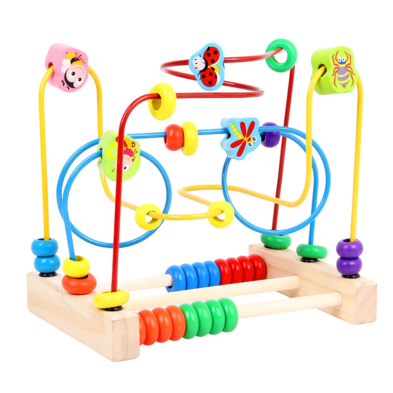 Детские игрушки Монтессори Деревянные насекомые лабиринт шарик круг abacus математическая Игрушка Головоломка Дети Раннее Образование игрушки - Цвет: 2
