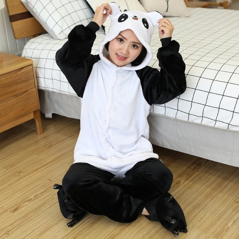

Kigurumi Panda Onesies Unisex Winter Stitch Unicorn Onesies Women Men Nightwear Anime Costume Adult Flanel Nightwear Pyjamas