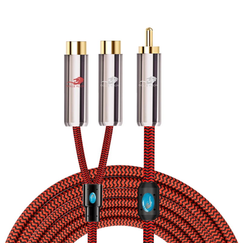 Cavo Audio Rca Maschio A Doppio Rca Femmina Per Altoparlante Amplificatore Hdtv Subwoofer Sistema Hifi Y Splitter Extension Cavi Schermati