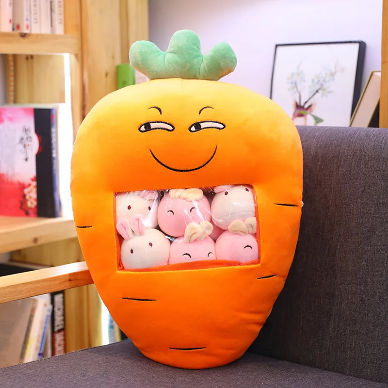 Упаковка из 8 шт. плюшевая морковка игрушки Моделирование закуски Подушка Kawaii Сакура кролик плюшевую творческие игрушки для детей