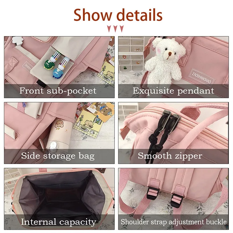 2023 Backpack Women Candy Color Laptop Backpacks Cute Kawaii High