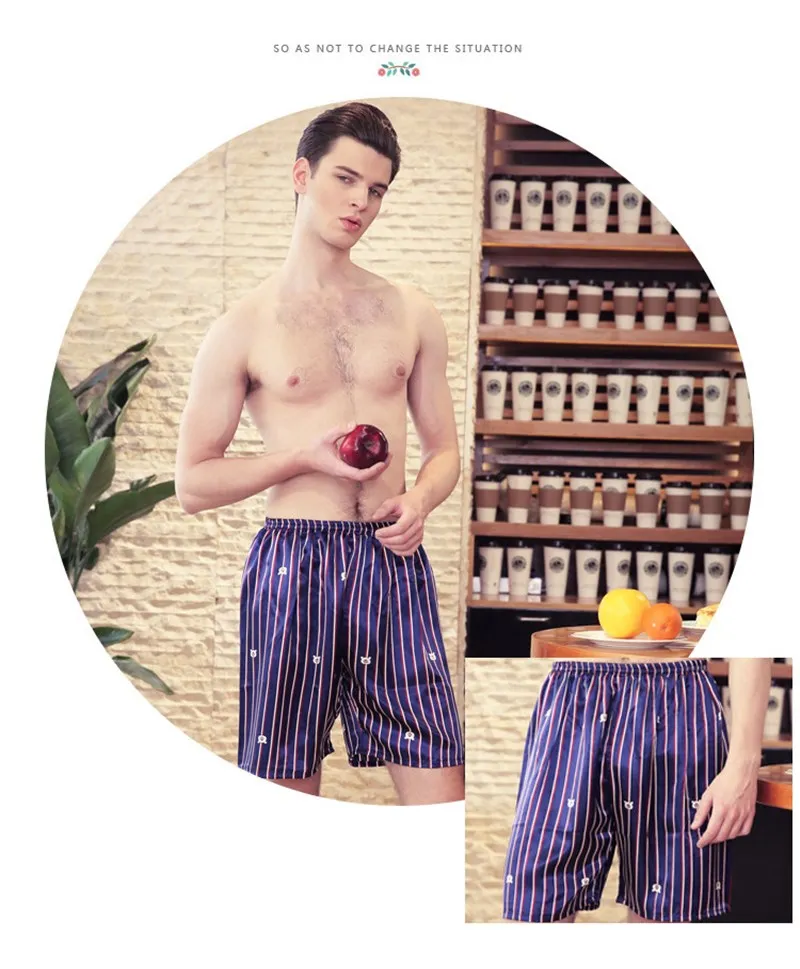 Summer Sleep Bottoms Men Pajamas Satin Silk Pijama Shorts Lounge Pants Sleepwear Comfortable Male Home Wear Shorts Panties Summer Sleep Bottoms Men Pajamas Satin Silk Pijama Shorts Lounge Pants Sleepwear Comfortable Male Home Wear Shorts Panties
