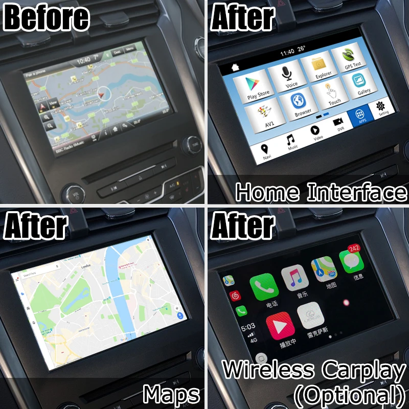 Android/carplay интерфейсная коробка для Ford Fusion/Mondeo Edge Focus Fiesta SYNC 3 gps навигация видео интерфейс коробка по Lsailt