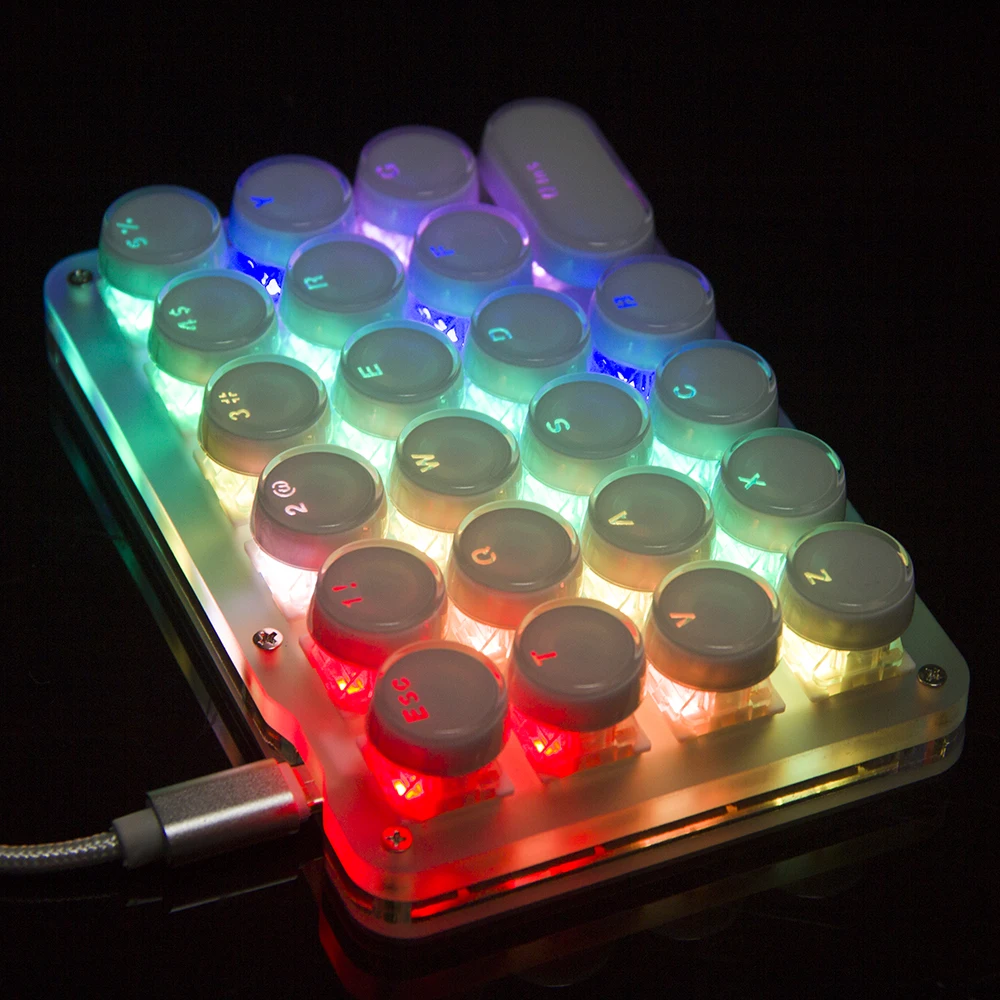 Keycap de Cristal Teclado de Programação Macro para Jogos de Atalho Novo Teclas Personalizado Mão Osu! Teclado Mecânico Led Retroiluminado 23 Uma - Imagem 5