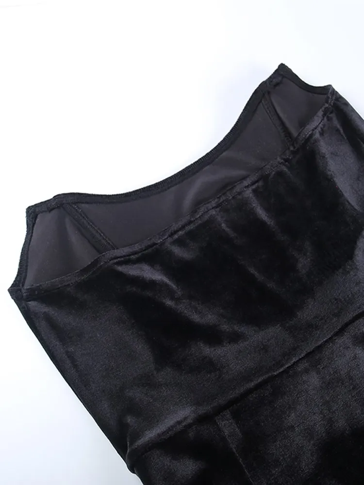Elegante minivestido de fiesta con un solo hombro y mangas abullonadas, de patchwork, sin espalda, sexy, ajustado, para noche y club, 2025
