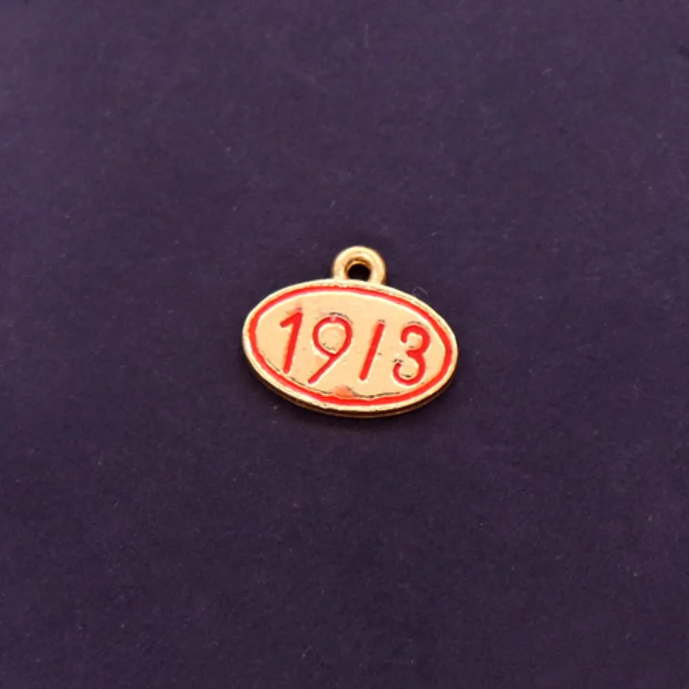 Металлический сплав золота Броши с красной эмалью в виде номер 1913 Дельта Сигма Тета Charm School Orgs ювелирных изделий для браслет, серьги, ожерелье изготовление