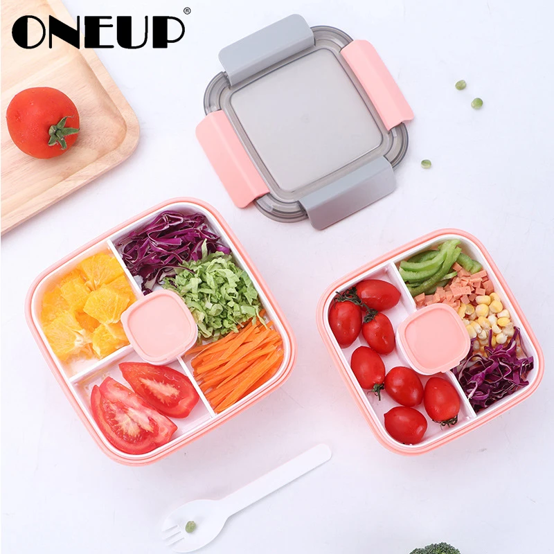 

ONEUP Heated Lunch Box For Kids School With CompartmentsTableware Kitchen Food Container Microwaveable Bento Box Japanese Style