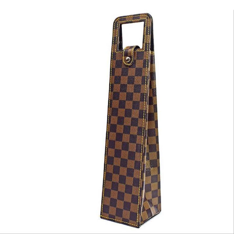 Red Wine Leather Single Portable Packaging Box Single Wine Box Red Bag