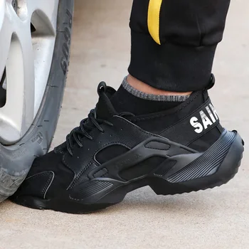 

New 36-48 Men Safety Boots Steel Toe Shoes Puncture-Proof Work Sneakers Safety Shoes Construction Outdoors Man Work Boot
