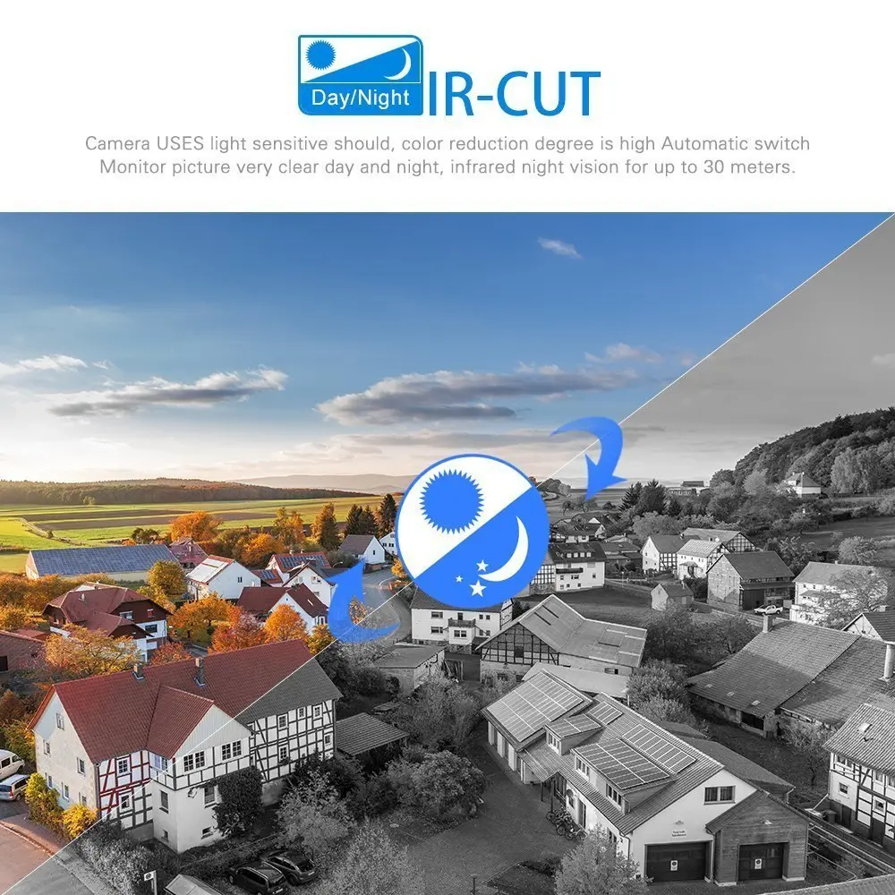  A-ZONE POE IP Camera 1080P Outdoor Waterproof ONVIF Audio Record H.264 2.0MP P2P Home CCTV Security - 4.00022E+12