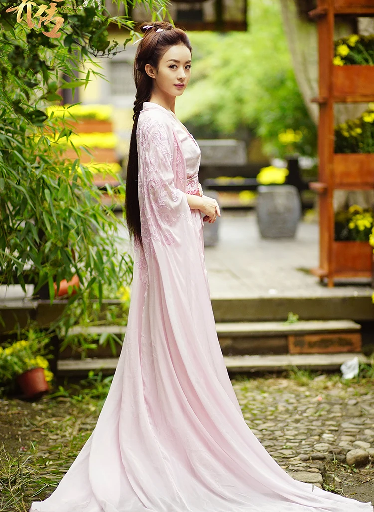 Tanie Zhao LiYing różowa szyfonowa kostium sznurowany Hanfu wróżka kobiety kostium