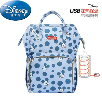 Disney дорожная пеленка сумка Bolsas Maternidade коляска с водоотталкивающим покрытием сумка USB Электрический нагреватель для бутылок мумия рюкзак подгузник сумка - Цвет: B117