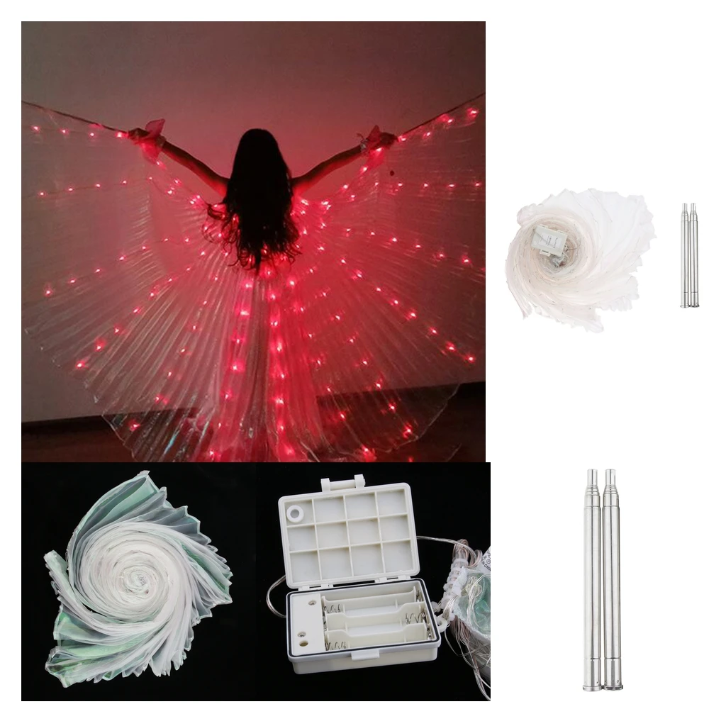 Large LED Butterfly Belly Dance Isis Wings Egypt Club Glowing Wings Costumes for Child Belly Dancing