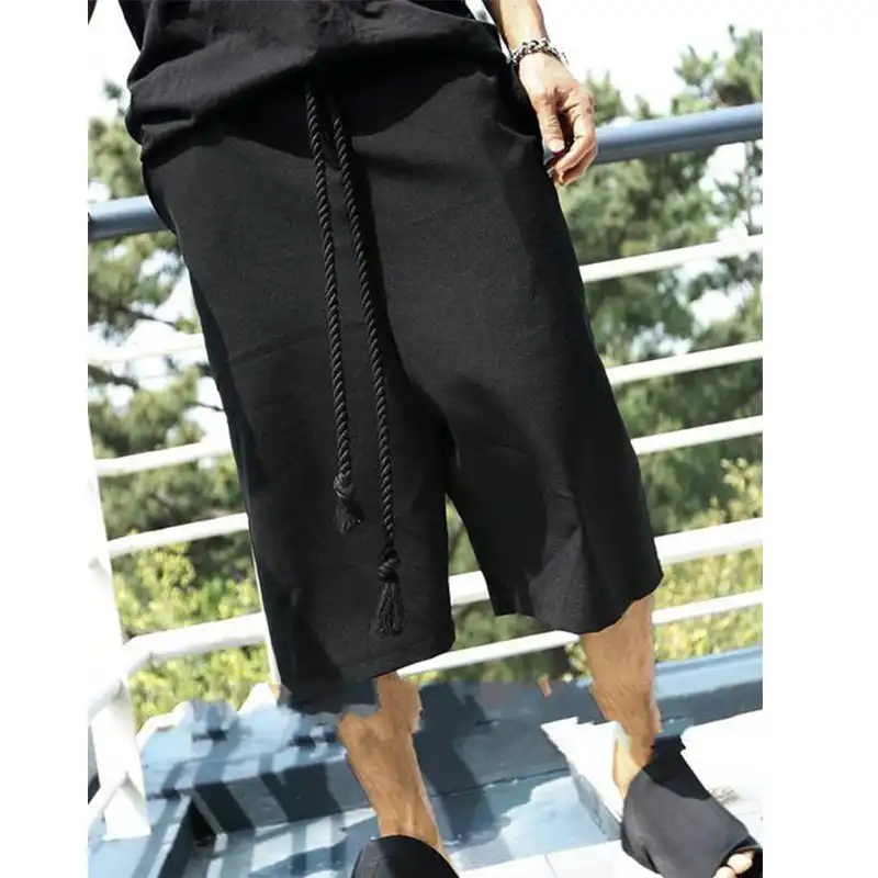 韓国語バージョンファッション潮パンツカジュアル美容師低股緩い大サイズ7点の夏メンズワイド脚パンツ ワイド脚パンツ Aliexpress