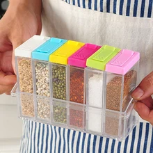 Storage-Container Spice-Jar-Set Salt Seasoning-Bottle Cruet Pepper Condiment Transparent