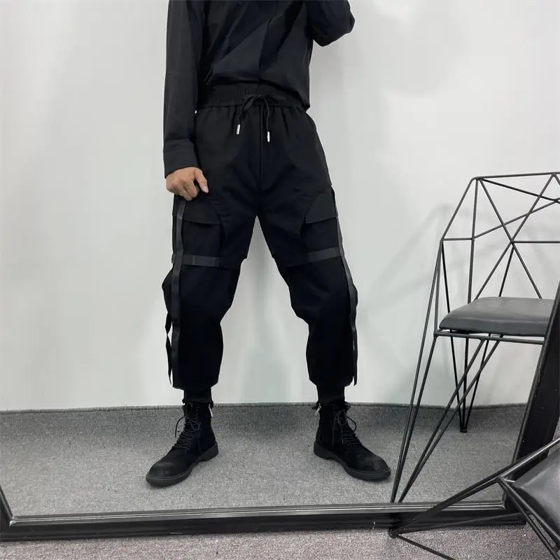 

Мужские брюки Harun на весну и осень, новый рабочий стиль, урбанистические молодежные модные свободные большие брюки в Корейском стиле для отд...