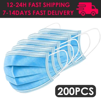 

In stock 100Pcs Anti Droplet Disposable Protective Face Mask 3 Layer Non Woven Mouth Mask Dustproof Earloop For Protection Masks