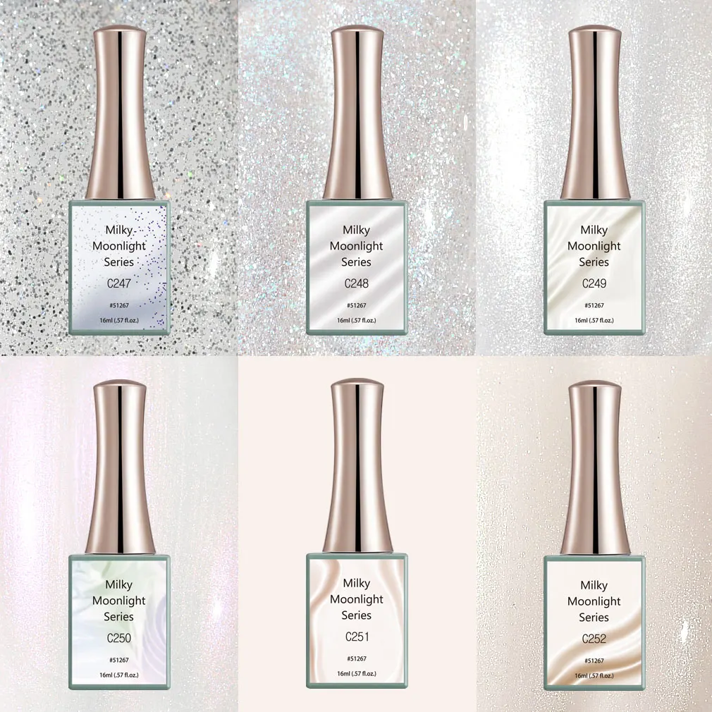 Canni New 16ml UV Nail Gel Polish Milky Moonlight Series C247-C252 SemiPermanent Nailart Manicure Soakoff Varnish Enamel Lacquer 3