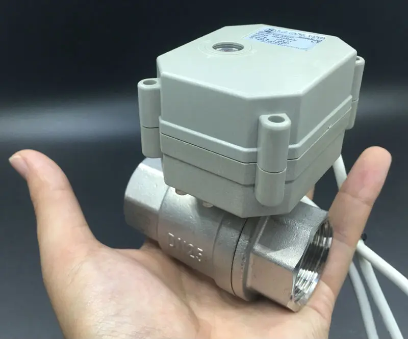 Spring Return BSP/NPT 1'' Full Port Normal Open/Close Electric Ball Valve TF25-S2-C SS304 DN25 AC110-230V 2 Wires