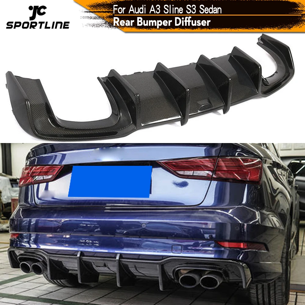 Rear Bumper Lip Spoiler Diffuser For Audi A3 Sline S3 Sedan 4 Door 2017