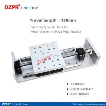 

Precision CNC table Linear Modules 150mm with linear rail HGR15 + HGH15CA + SFU1605 + Nema23 motor bracket